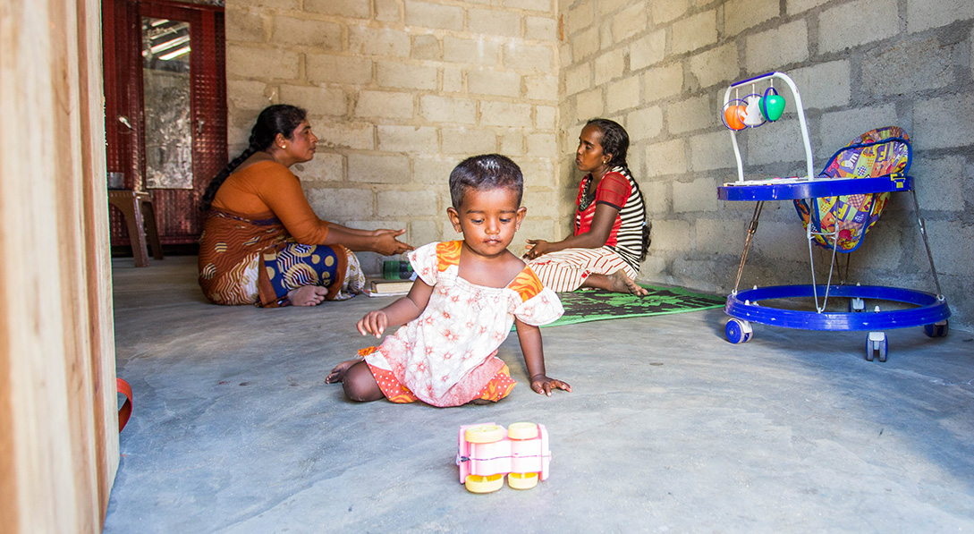 Udea's daughter plays in the Compassion center