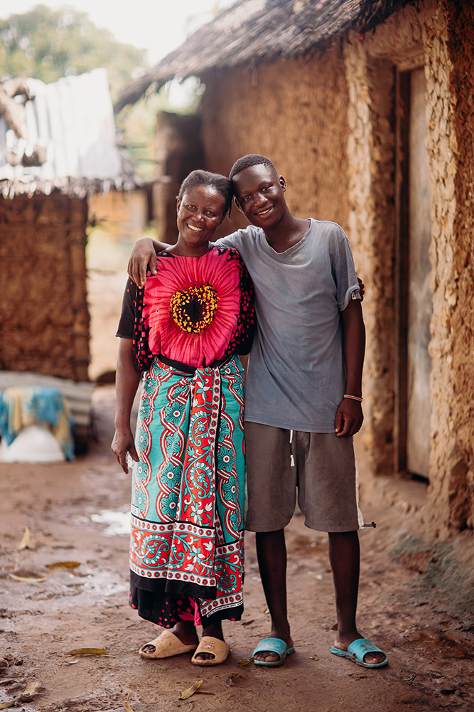 Davis with his mother