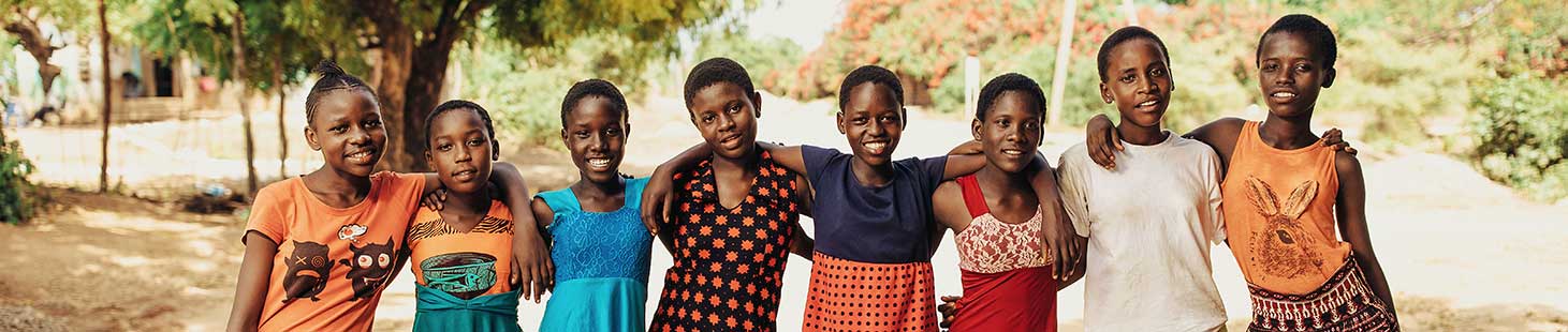 Eight girls standing together