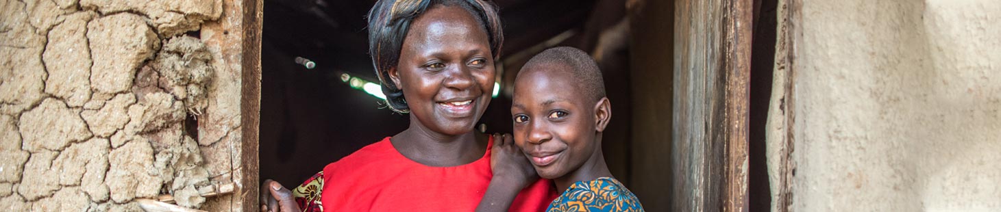 Mom and daughter standing in the doorway