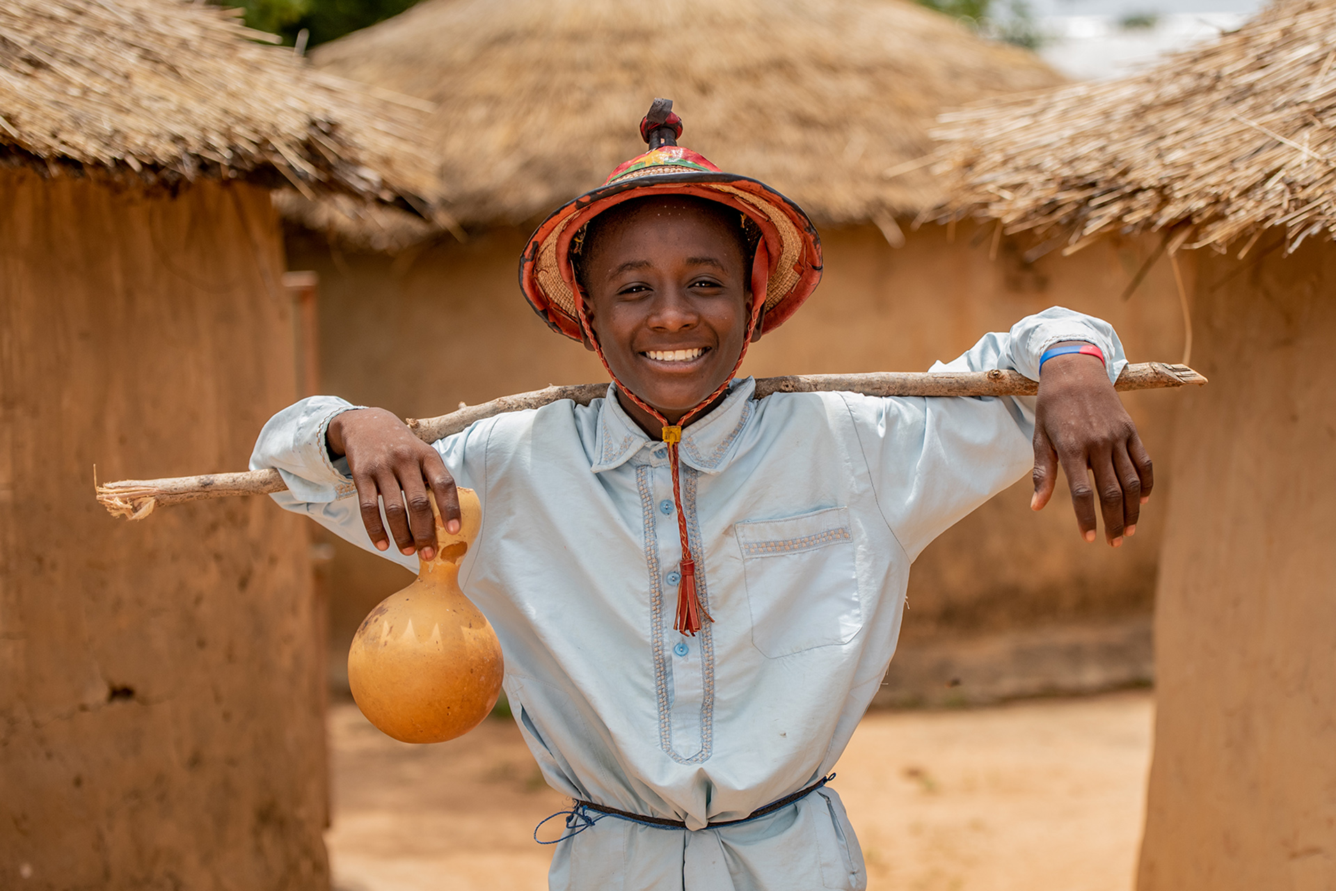 Abdoul is dressed in traditional Fulani clothes