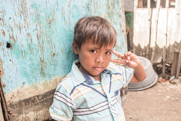 A young boy outside