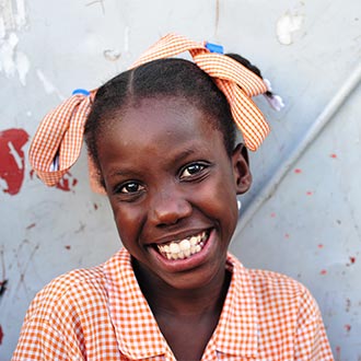 a girl smiling