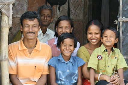 a smiling family