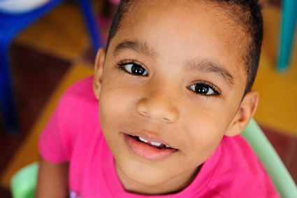 close-up of a young child