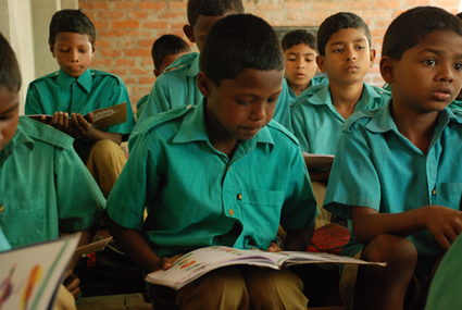 a classroom of boys