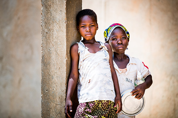 Two children outside